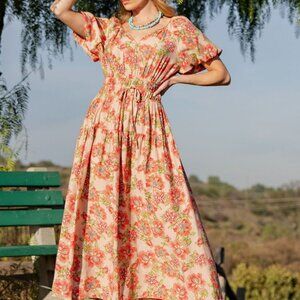 NWT 🍑 Easel Printed Peach Blossom Maxi Dress – Fuzzy Peach 🍑